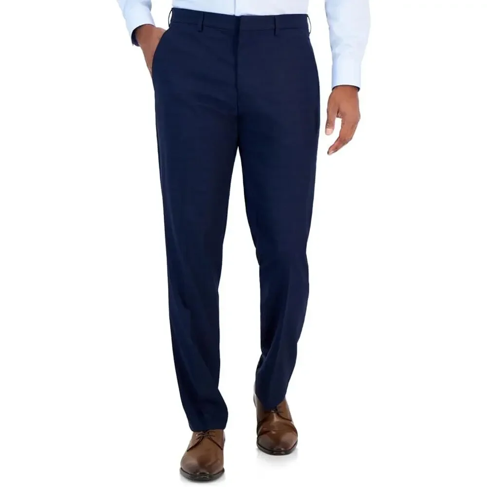 Perry Ellis Portfolio Navy Pleat Front Pants Size 34 X 29